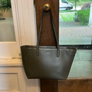 DKNY Dark Green Leather Tote Bag